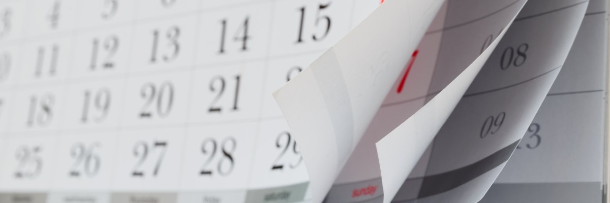 Kalenderansicht Kalenderansicht, wo hintereinander mehrere Kalenderblätter abgebildet sind.