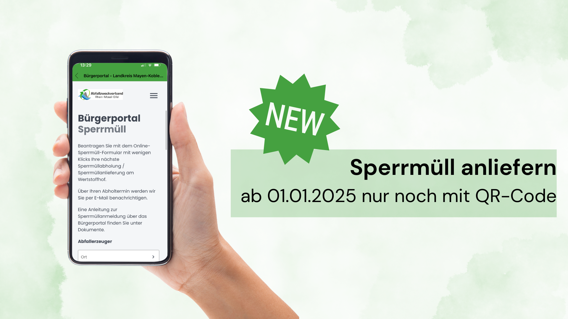 Sperrmüll anliefern ab 01.01.2025 nur noch mit QR-Code - 1 Sperrmüll anliefern ab 01.01.2025 nur noch mit QR-Code - 1